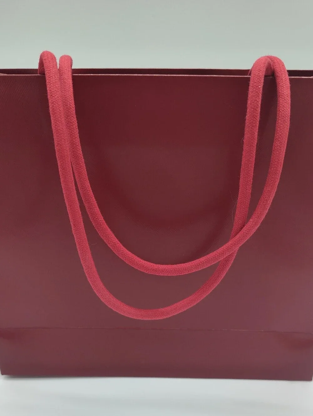 CARTIER Red Boutique Gift Bag + 2 Yards Logo Ribbon Luxury Packaging EUC